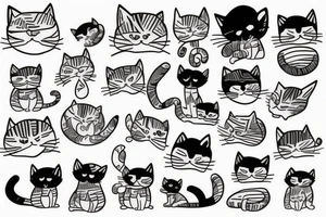 Cute cat tattoo idea