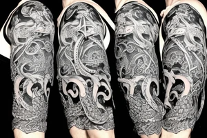 Sleeve, viking theme with kraken tattoo idea