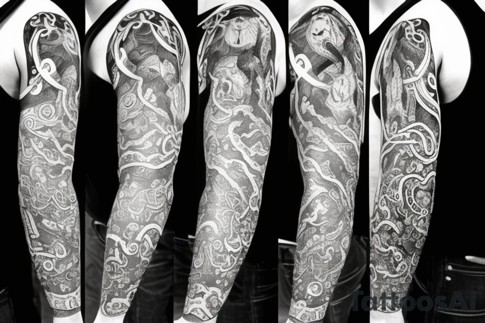Sleeve, viking theme with kraken tattoo idea
