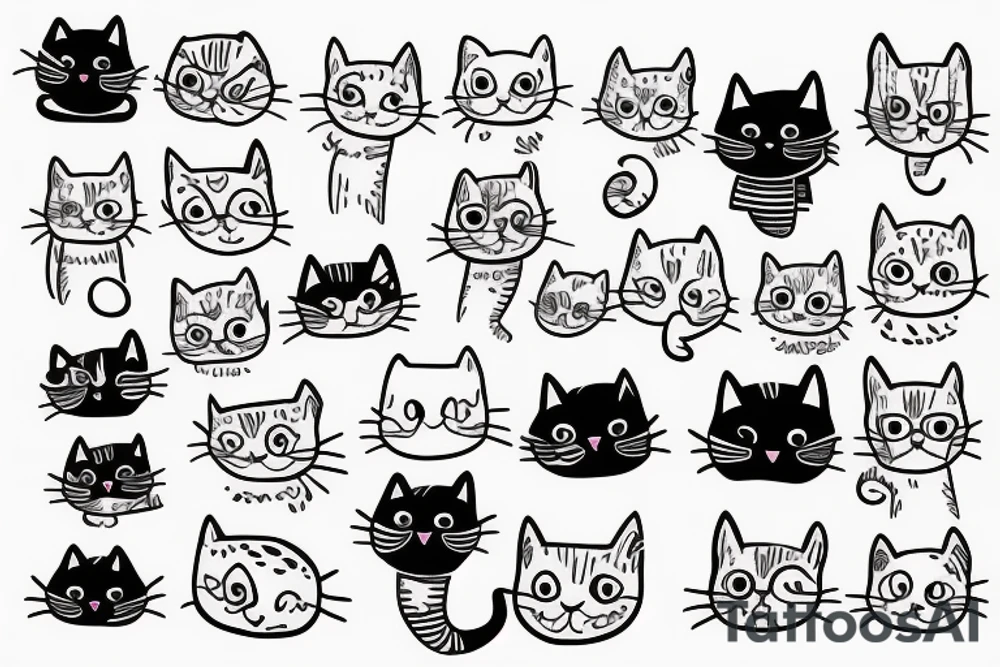 Cute cat tattoo idea