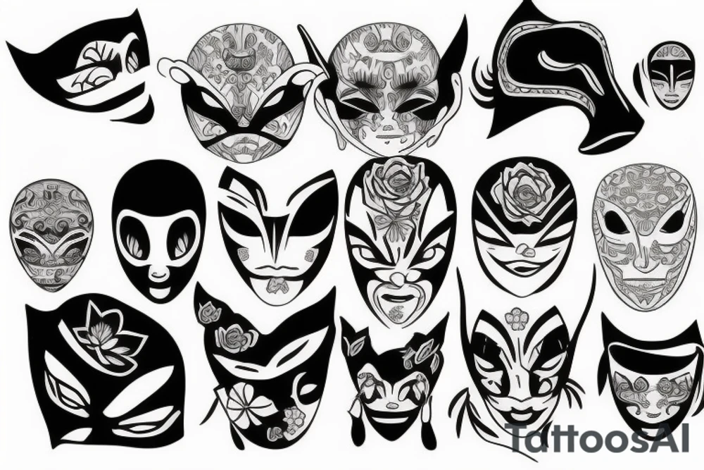 Masks tattoo idea