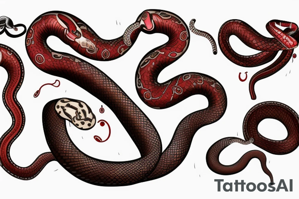 Medical snake with blood tattoo idea