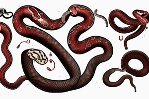 Medical snake with blood tattoo idea