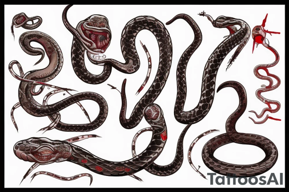 Medical snake with blood tattoo idea