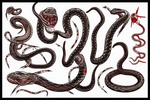 Medical snake with blood tattoo idea