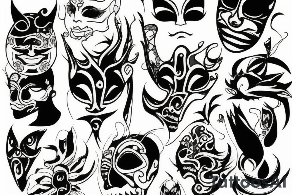 Masks tattoo idea