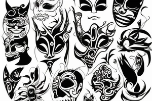 Masks tattoo idea