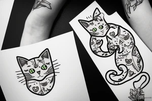 cat with monitor head tattoo idea