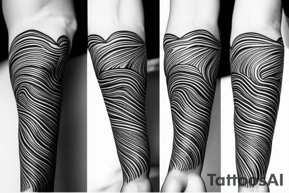 single curved line on arm tattoo idea
