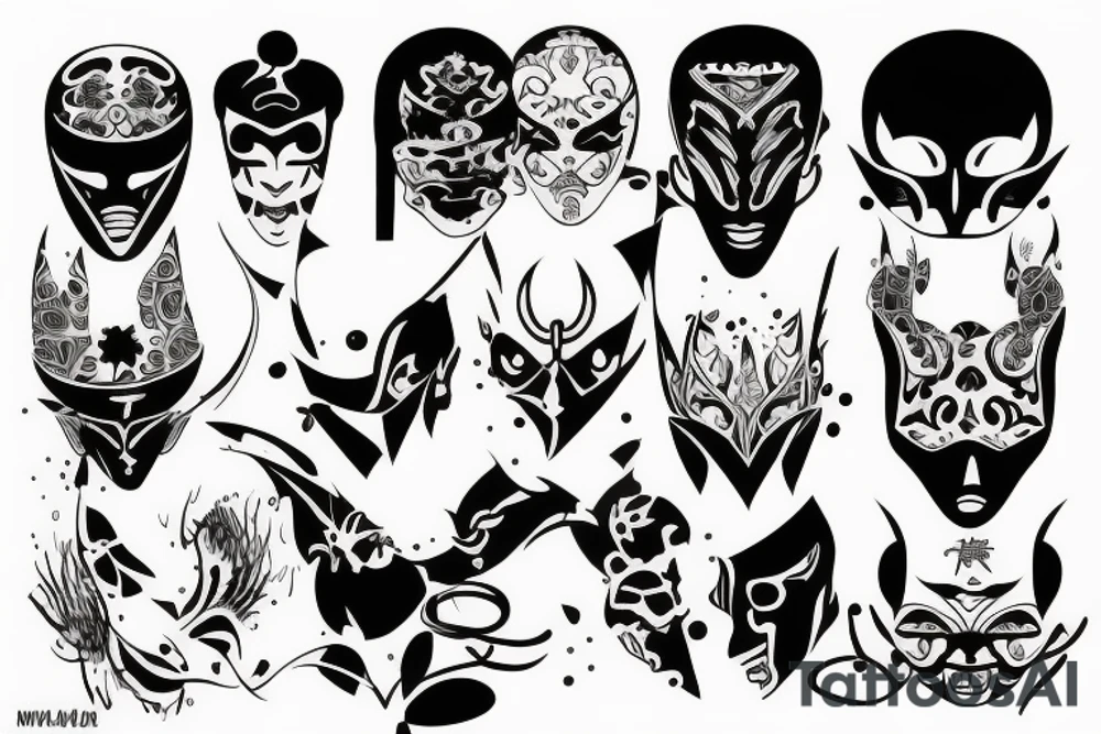 Masks tattoo idea