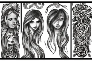 Long hair tattoo idea