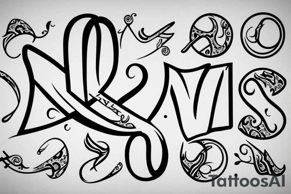 Infinity sign with name tattoo idea