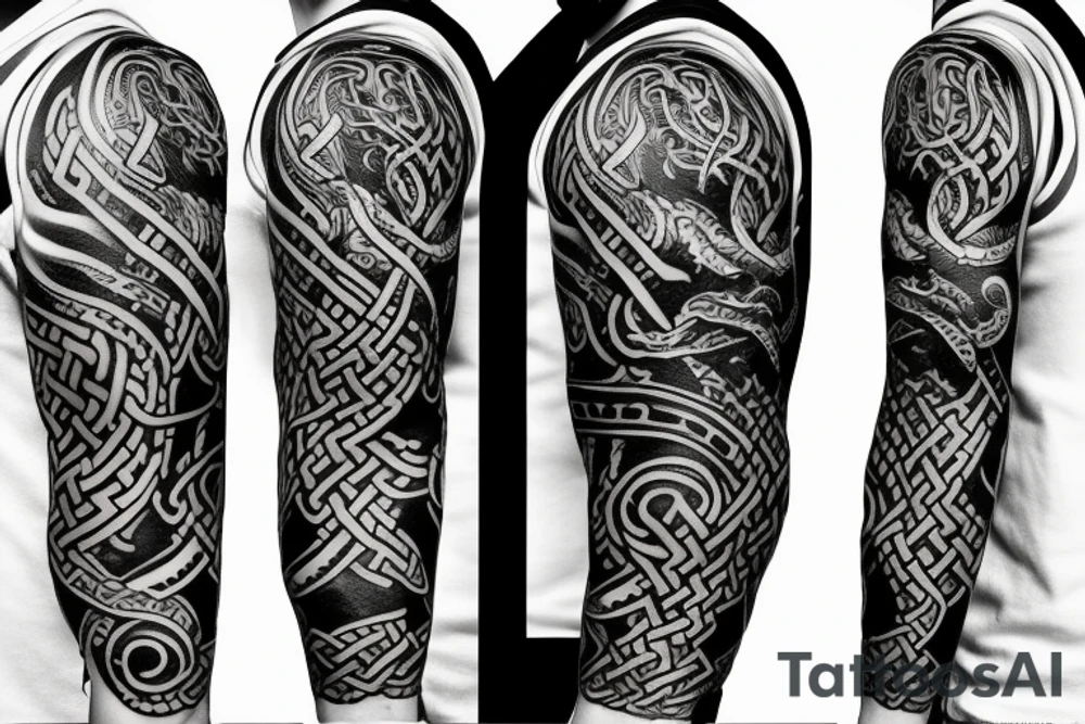 Sleeve, viking theme with kraken tattoo idea