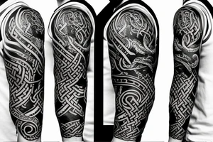 Sleeve, viking theme with kraken tattoo idea