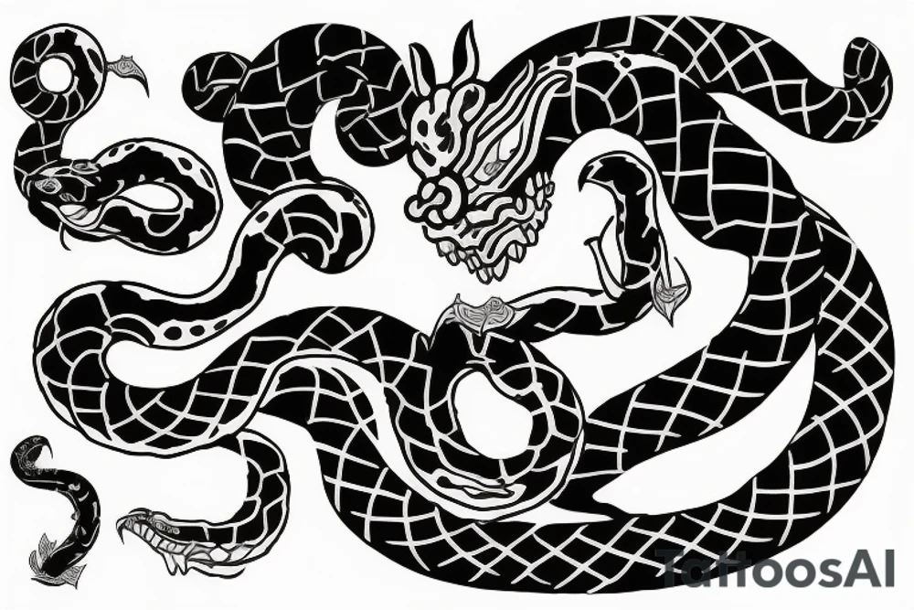 Hannya mask and snake tattoo idea