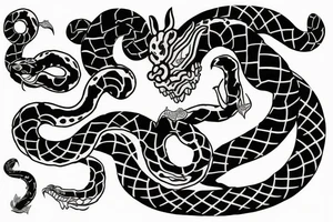 Hannya mask and snake tattoo idea