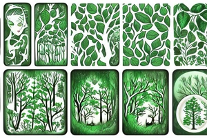 Green forest tattoo idea