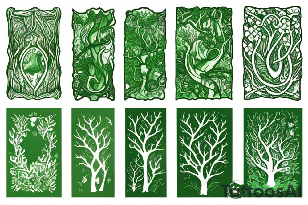 Green forest tattoo idea