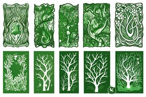 Green forest tattoo idea