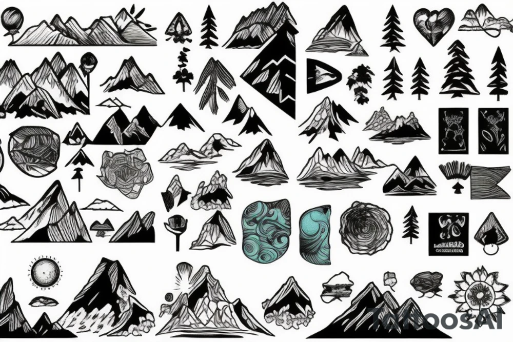 beautiful mountain landscape tattoo idea