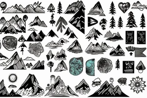 beautiful mountain landscape tattoo idea