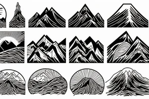 beautiful mountain landscape tattoo idea