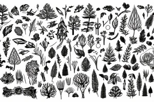 forest for leg tattoo idea