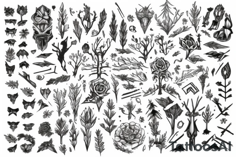 forest for leg tattoo idea