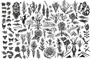forest for leg tattoo idea