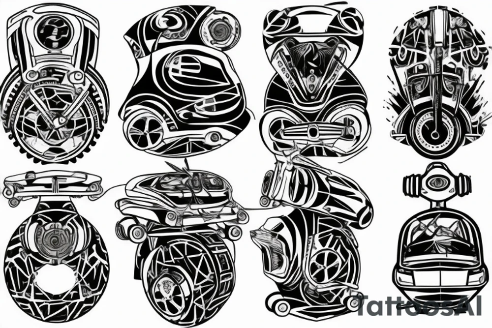 Electric unicycle tattoo idea