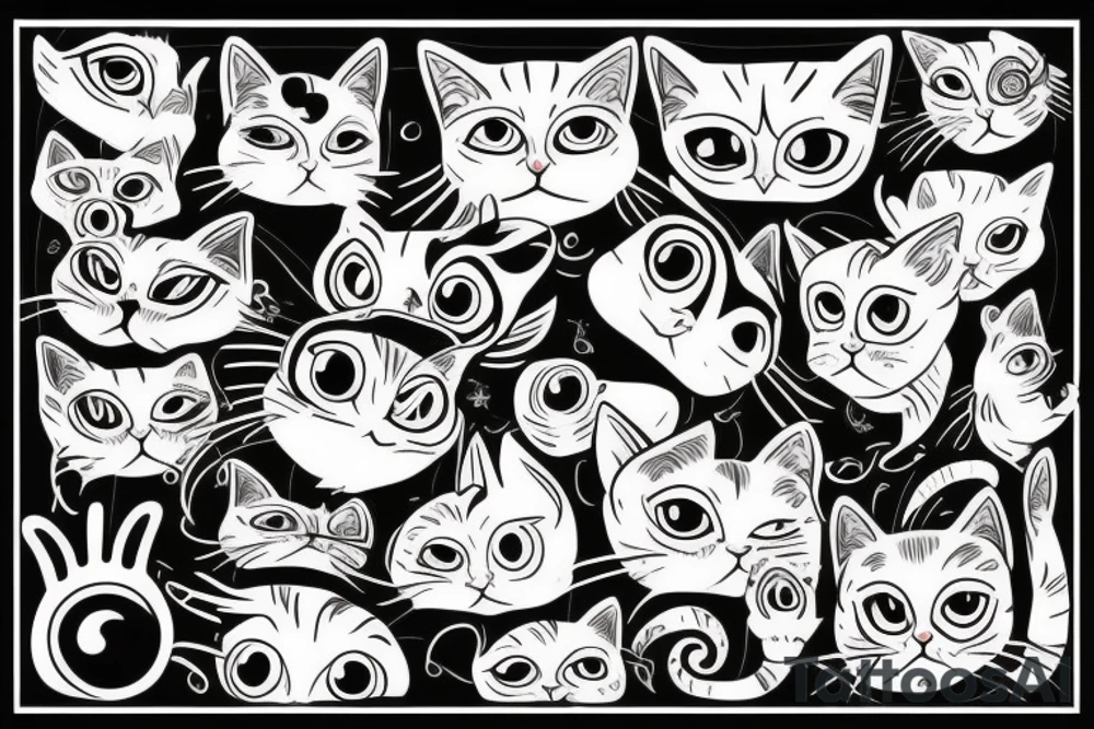 Cat with three eyes tattoo idea