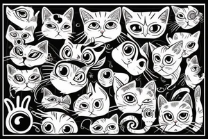 Cat with three eyes tattoo idea