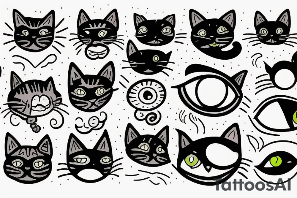 Cat with three eyes tattoo idea