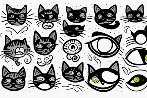 Cat with three eyes tattoo idea