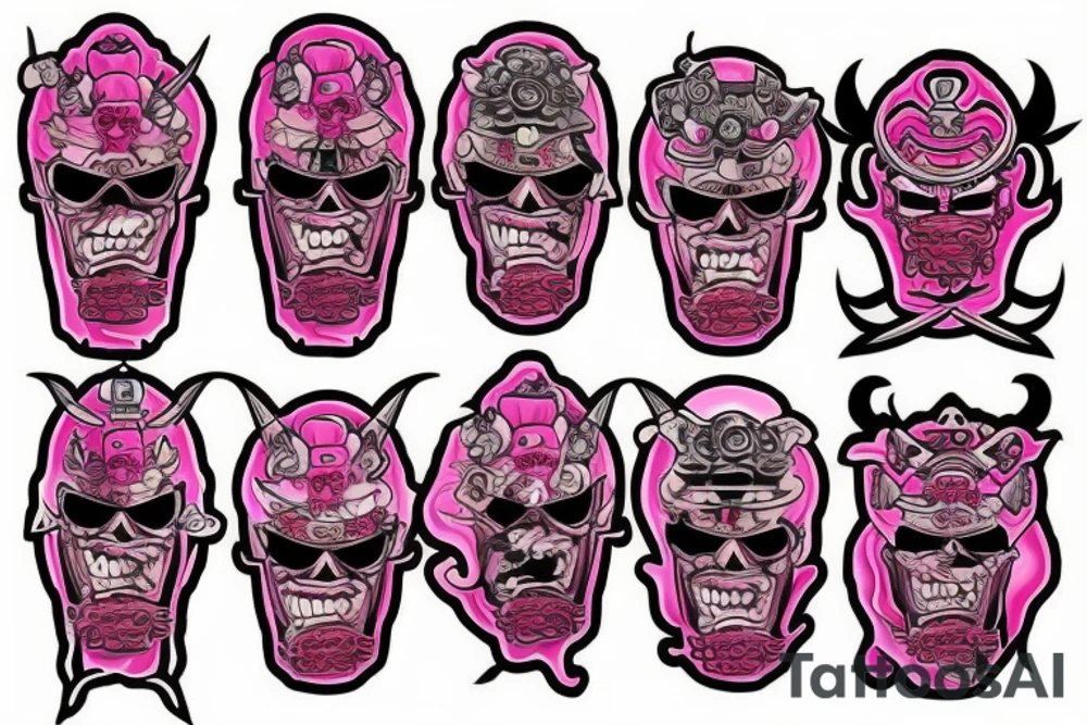 Pink samurai tattoo idea