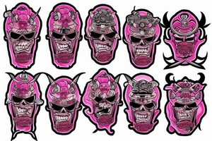 Pink samurai tattoo idea