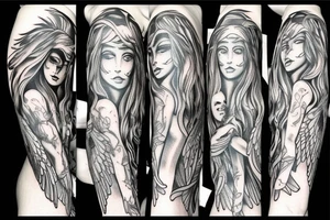 Half angel half demon tattoo idea