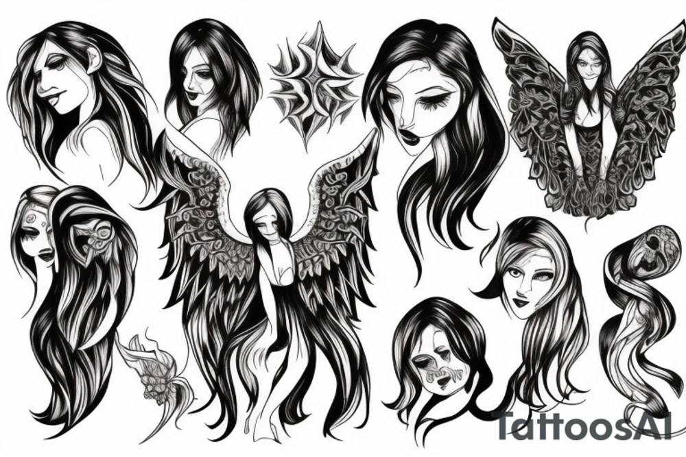 Half angel half demon tattoo idea