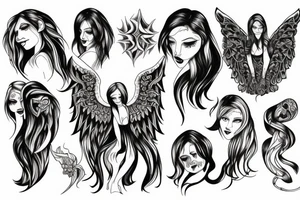 Half angel half demon tattoo idea