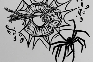 Ring with sharp edges with the inscription freedom and a spider tattoo idea