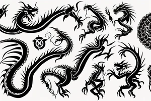 Dragon and fire tattoo idea