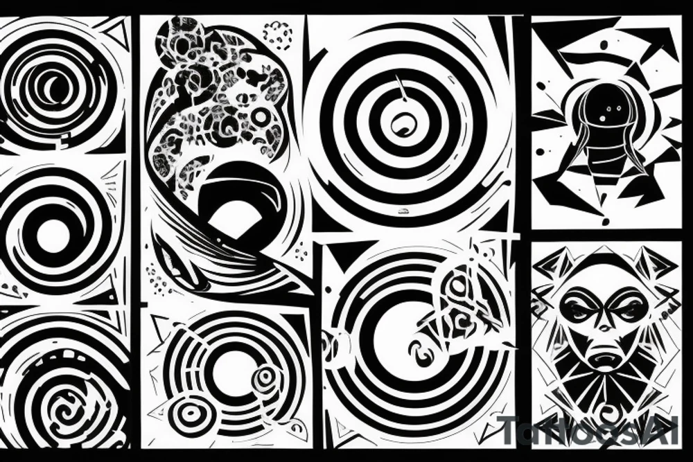 image of a black hole in the form of a matrix tattoo idea