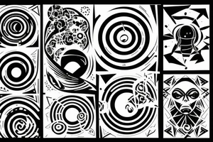 image of a black hole in the form of a matrix tattoo idea
