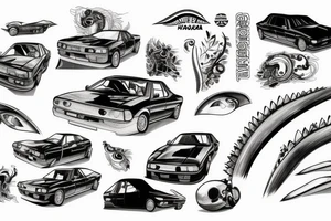 hakosuka nissan skyline on arm tattoo idea