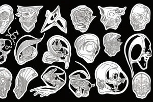 lucky, clever, biomechanics tattoo idea