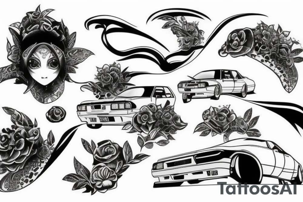 hakosuka nissan skyline on arm tattoo idea