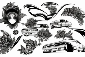 hakosuka nissan skyline on arm tattoo idea
