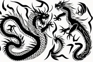 Dragon and fire tattoo idea