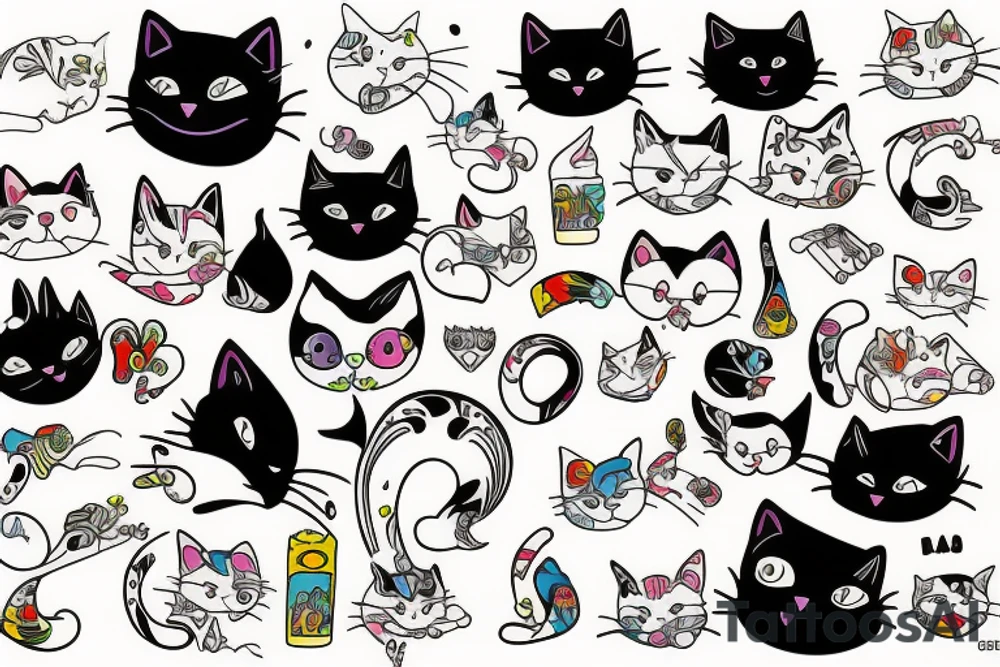 Loony cat tattoo idea