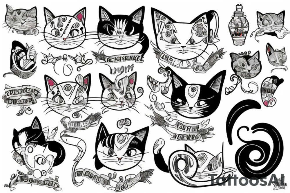 Loony cat tattoo idea